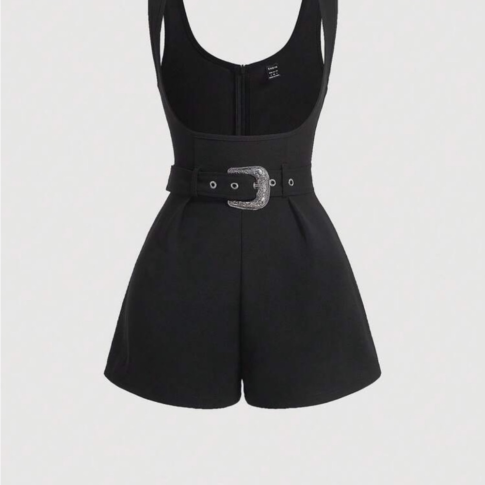Black Belted Romper